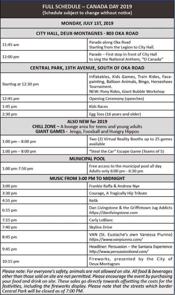 Come Celebrate in Canada Day Deux-Montagnes